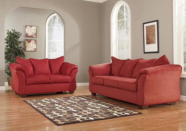 7500138 ASHLEY RED SOFA AND LOVE SEAT
