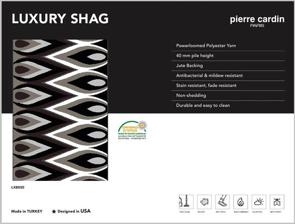 LX8030 BLACK SHAGGY RUG